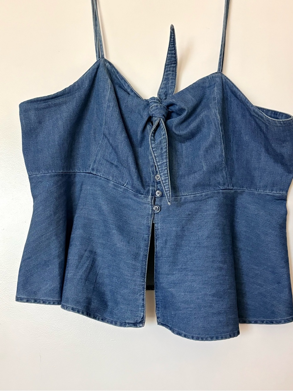 sofia by sofia vergara Washed Denim Tie-Front Camisole - Blue